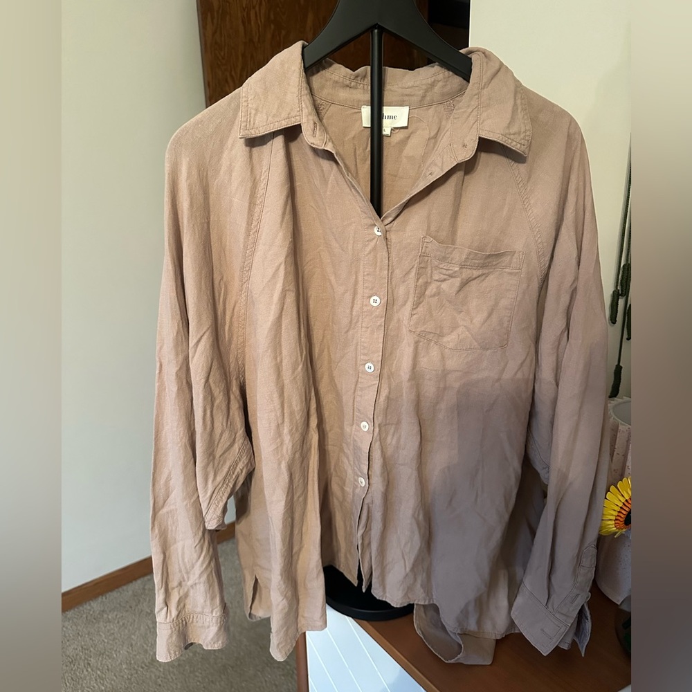 Bohme Taupe Button Down Shirt